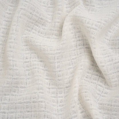 Linen and Cotton Waffle Woven Made in Italy - Natural Ecru White