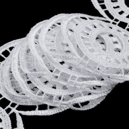Venise Lace Trim - 2.25" - White Oval Medallions
