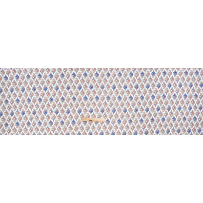 Silk and Cotton Voile Print - Peach, Sky and Cobalt Blue Floral