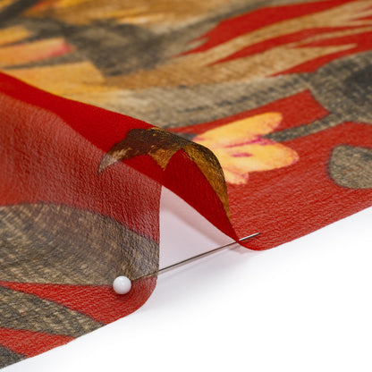 Silk Chiffon Print - Red, Olive and Yellow Jumbo Floral