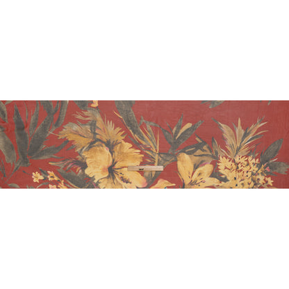 Silk Chiffon Print - Red, Olive and Yellow Jumbo Floral
