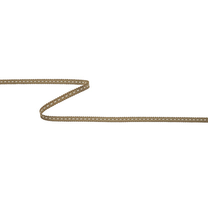 Chai Tea and White Stitched Grosgrain Ribbon - 0.19"