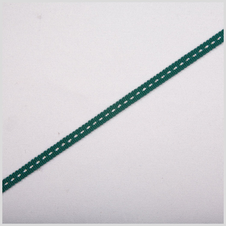 template--26688905969737__main-1/8" Dark Green Stitched Grosgrain Ribbon