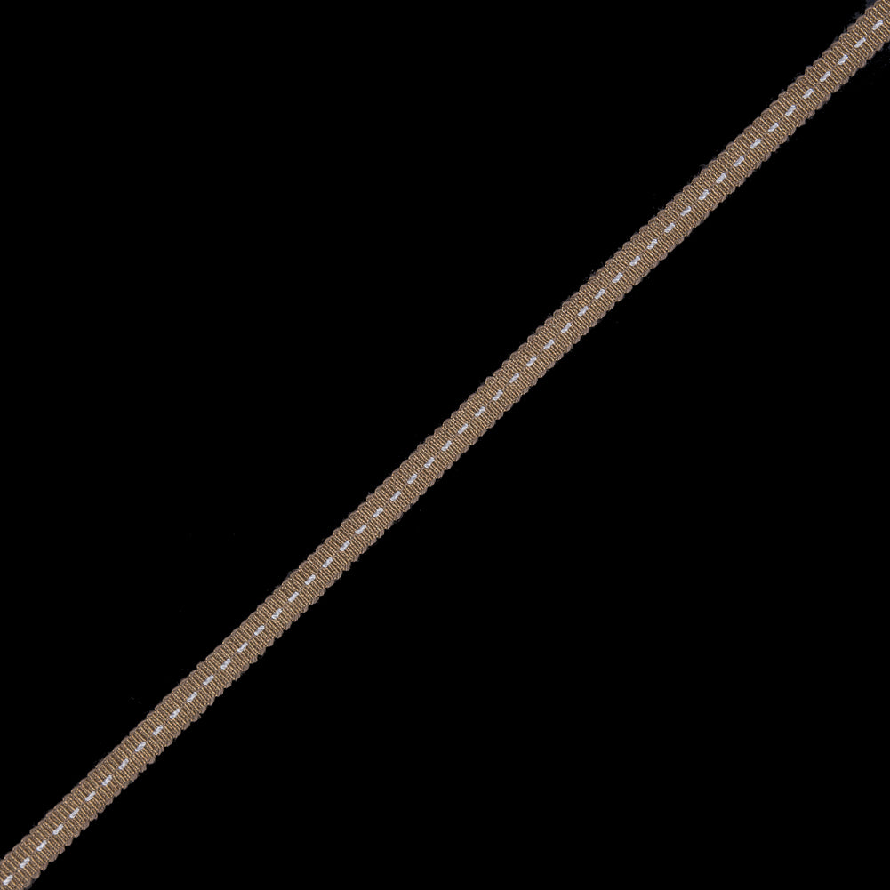 Dark Gold Stitched Grosgrain Ribbon - 0.19"