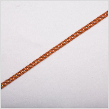 Rust Stitched Grosgrain Ribbon - 0.19"