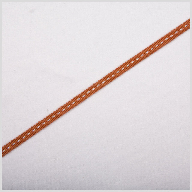 Rust Stitched Grosgrain Ribbon - 0.19"