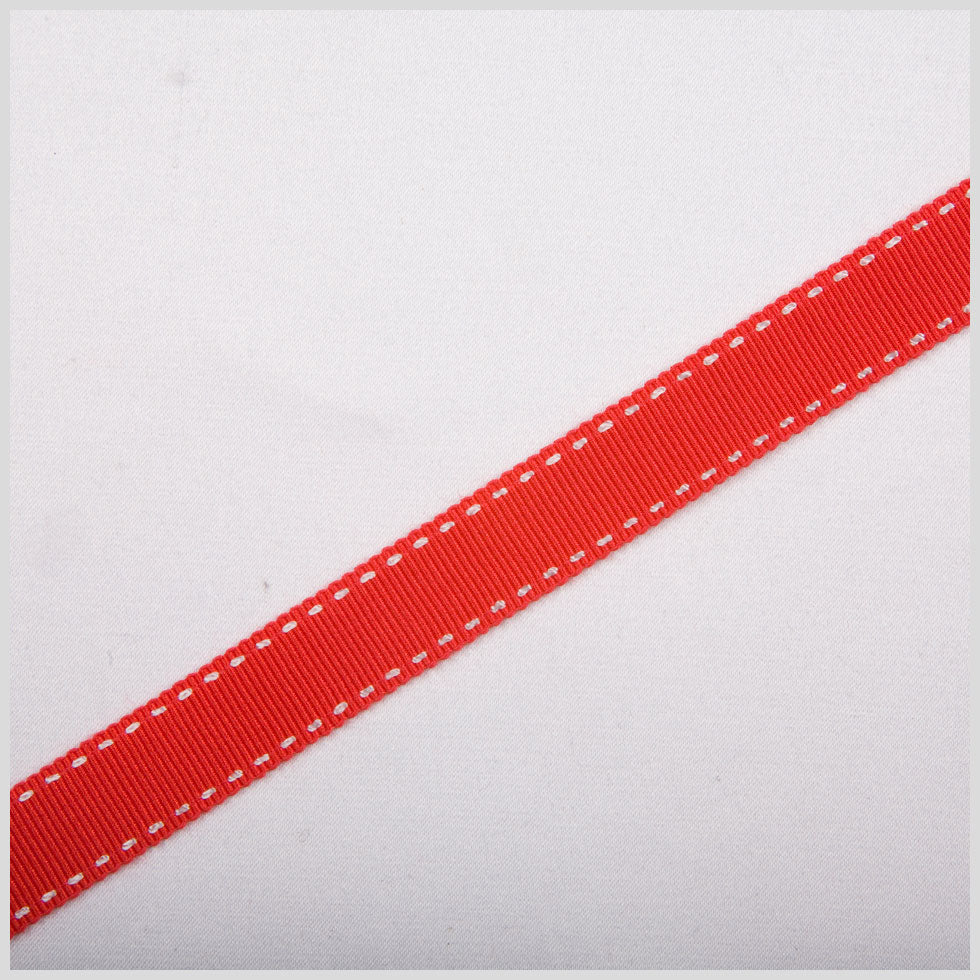 5/8" Red Stitched Grosgrain Ribbon