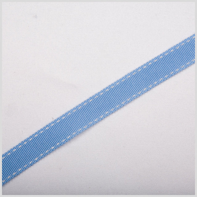 5/8" Blue Stitched Grosgrain Ribbon
