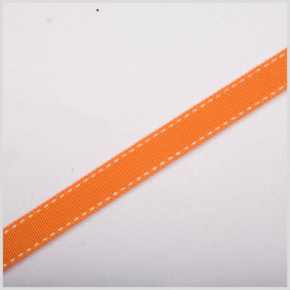 5/8" Orange Stitched Grosgrain Ribbon