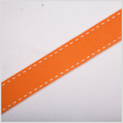 7/8" Orange Stitched Grosgrain Ribbon