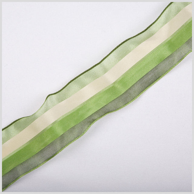 Olive Wired Edge Ribbon