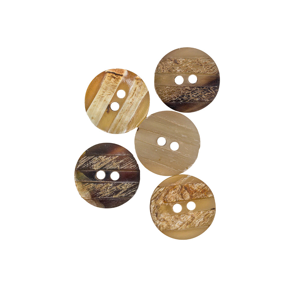 Natural Horn Button - 24L/15mm Full