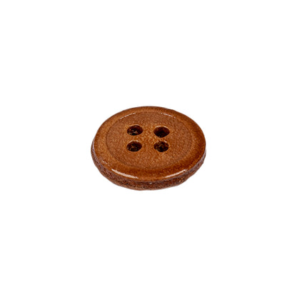 Natural Leather Blazer Button - 24L/15mm Folded