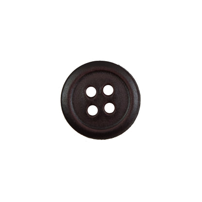 Antique Brown Leather 4-Hole Button - 24L/15mm