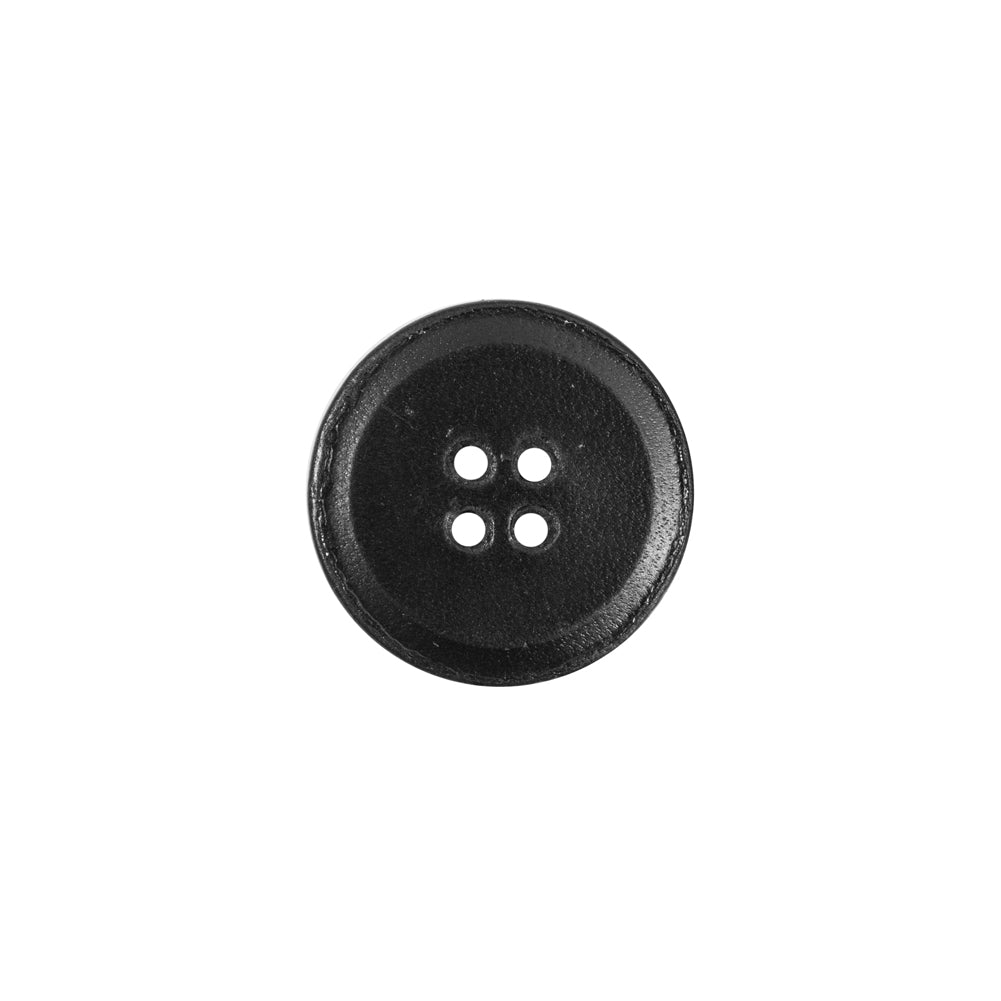 Black Leather Blazer Button - 24L/15mm Detail