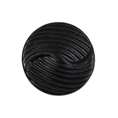Black Embossed Leather Shank Back Button - 40L/25.5mm