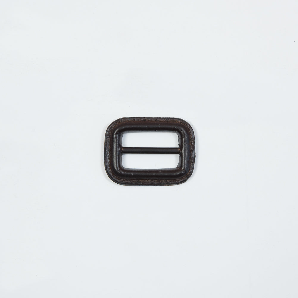 Antique Brown Leather Buckle - 1.5" x 1.125"