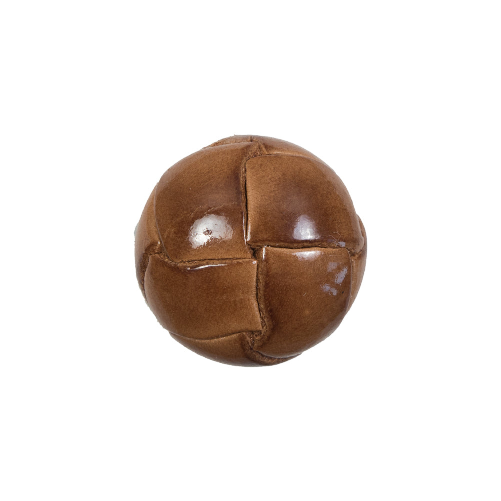 Lacquered Natural Leather Button - 32L/20mm