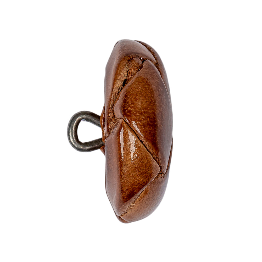 Lacquered Natural Leather Button - 45L/29mm Folded