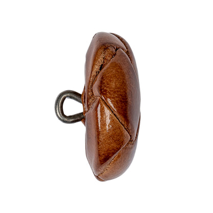 Lacquered Natural Leather Button - 45L/29mm Folded