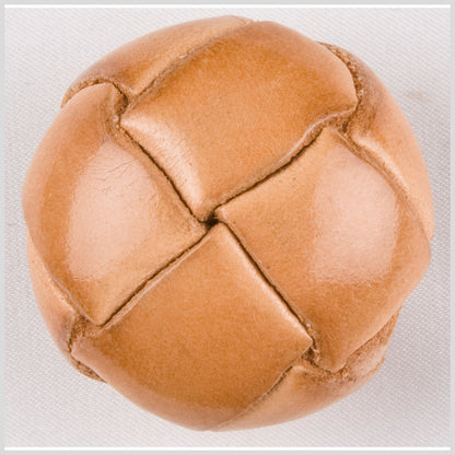 Lacquered Natural Leather Coat Button - 54L/34mm