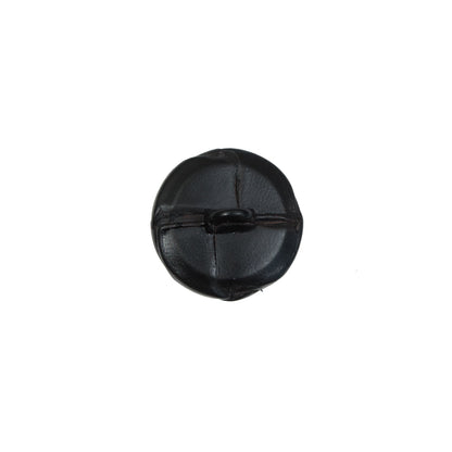 Black Leather Shank Back Button - 20L/12.5mm Detail