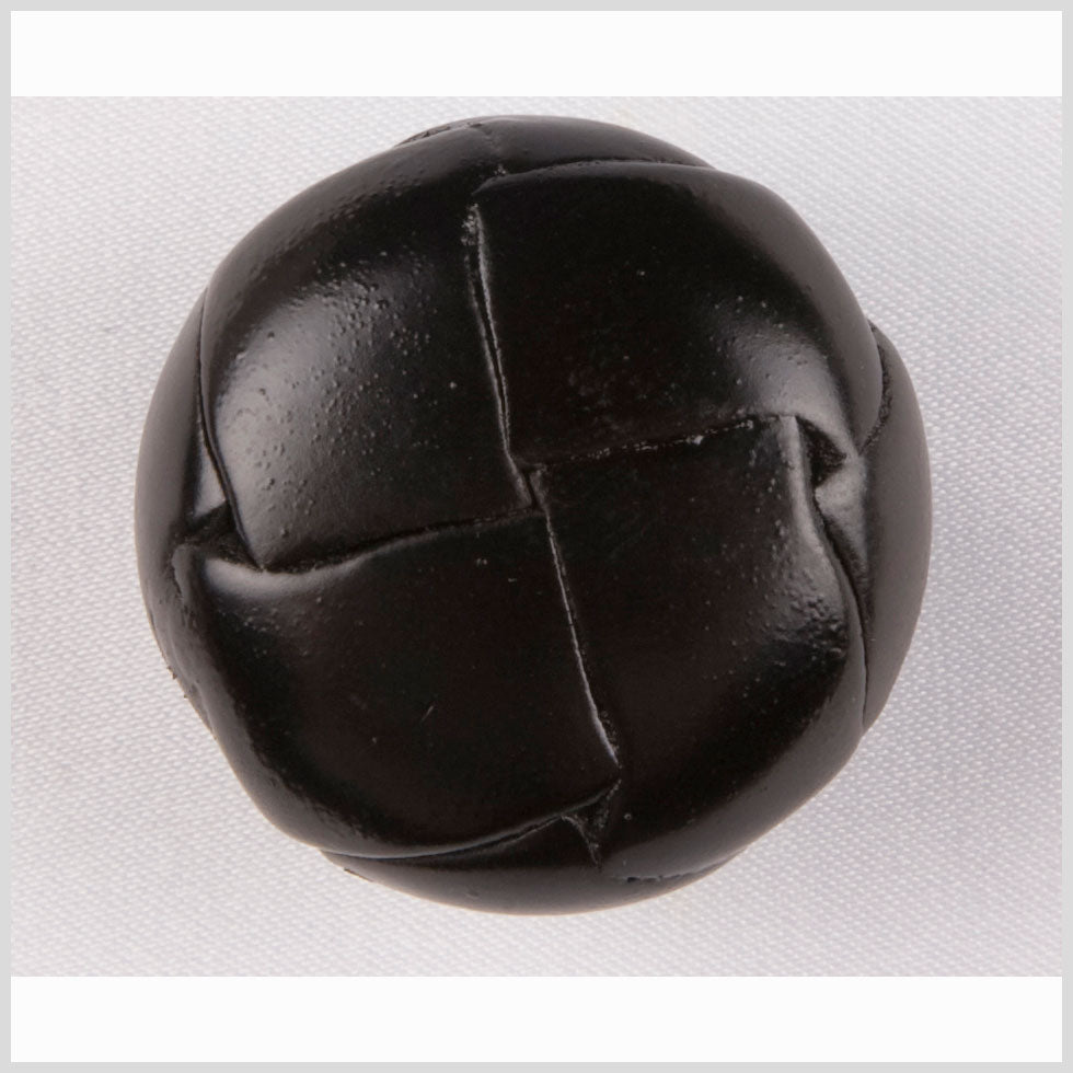 Black Leather Button - 24L/15mm
