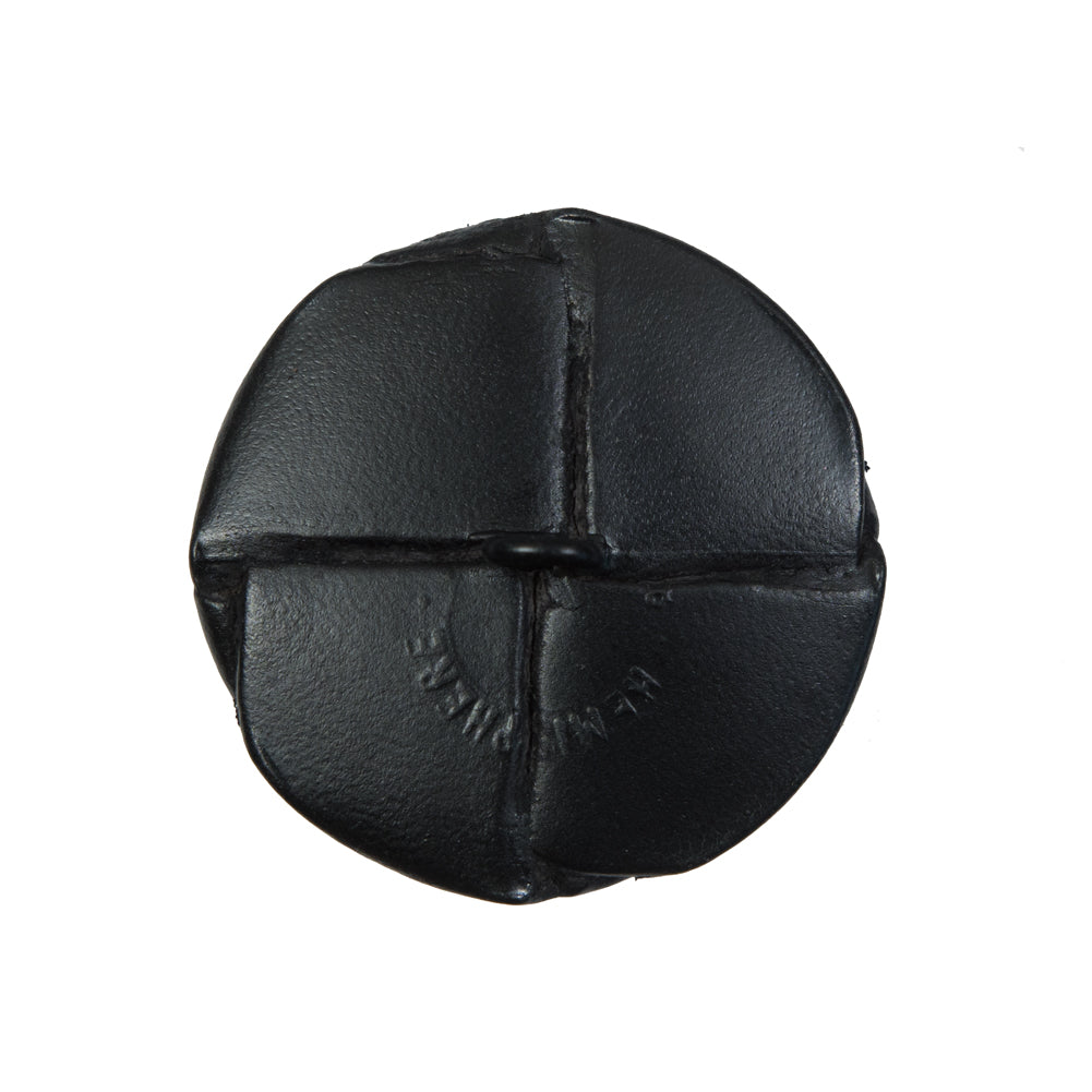Black Leather Shank Back Button - 40L/25.5mm Detail