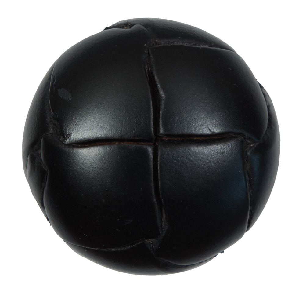 Black Leather Shank Back Button - 54L/34mm