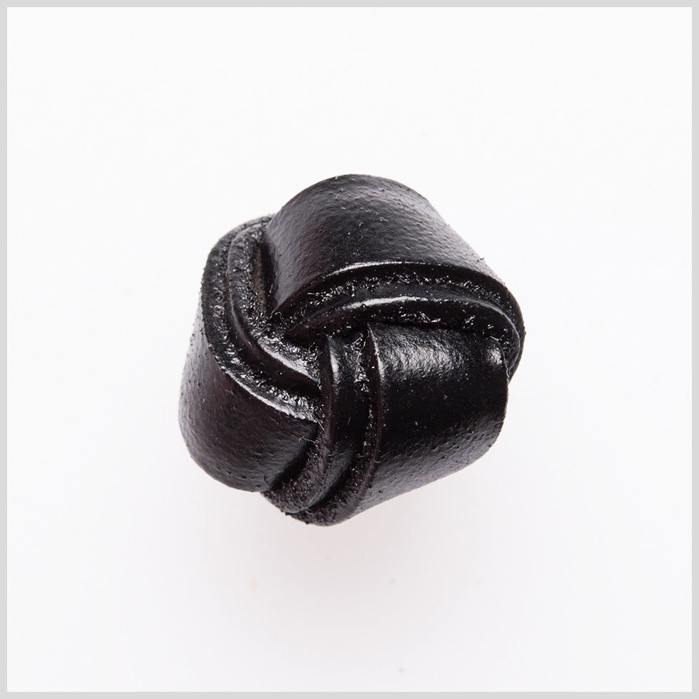 Black Leather Button - 34L/21.5mm