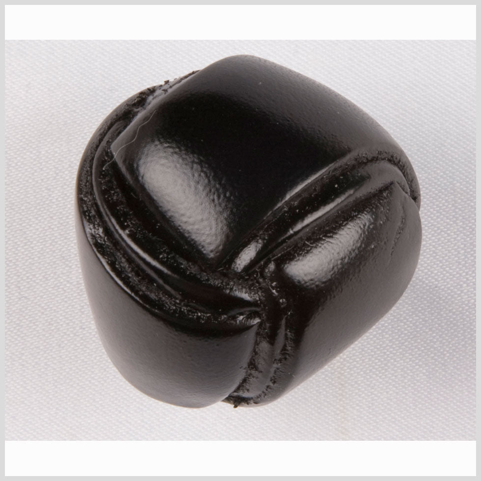 Black Leather Button - 44L/28mm