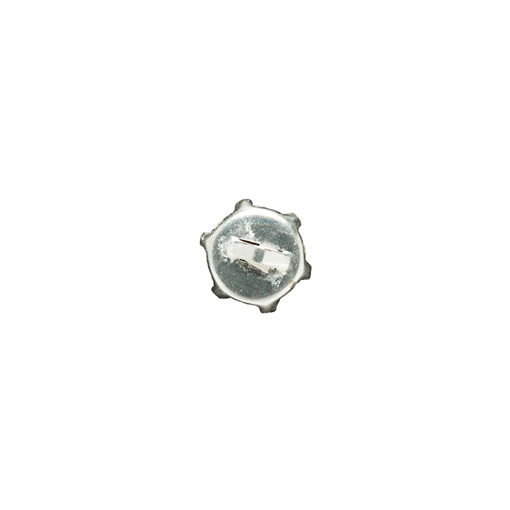 Crystal Rhinestone and Silver Metal Czech Button - 14L/9mm Folded