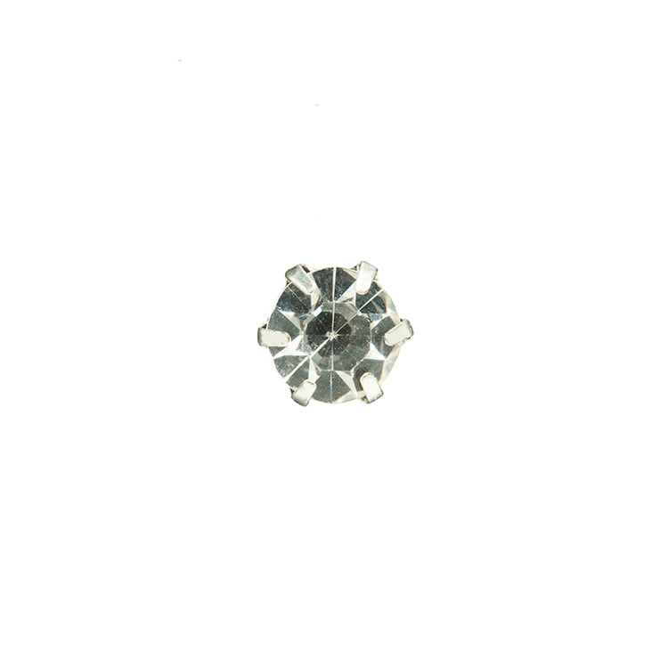 template--25130090922057__main-Crystal Rhinestone and Silver Metal Czech Button - 14L/9mm