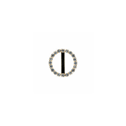 Swarovski Crystal and Gold Circular Rhinestone Slider - 0.75"