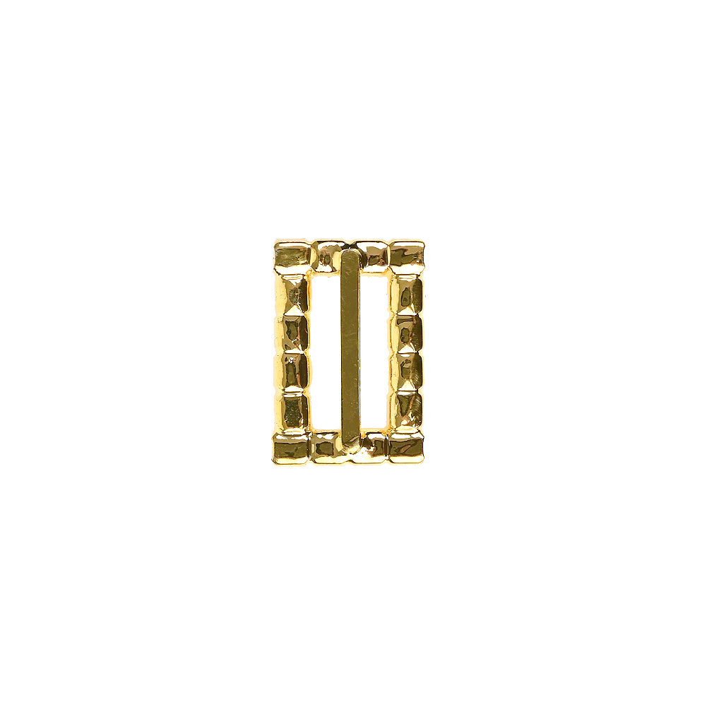 Swarovski Crystal and Gold Rectangular Rhinestone Slider - 0.5" x 0.75" Detail