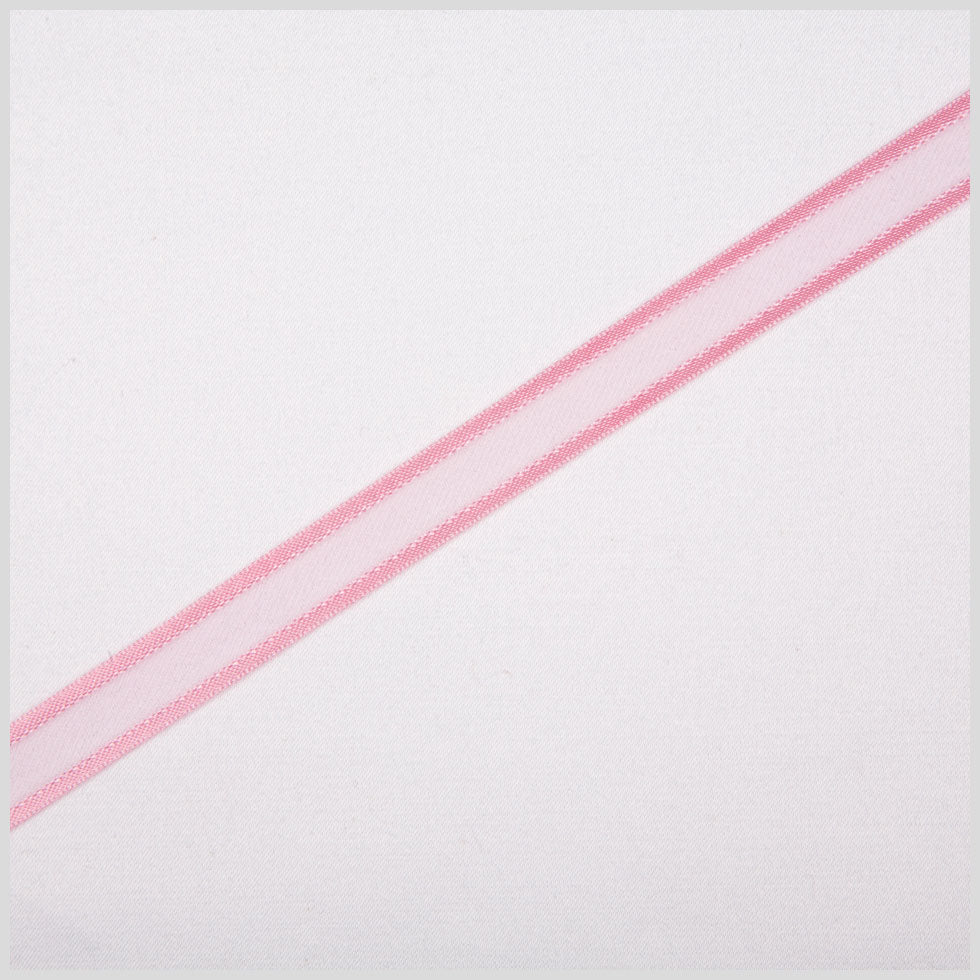 3/8" Pink Sheer Ribbon with Double Faced Satin Edge