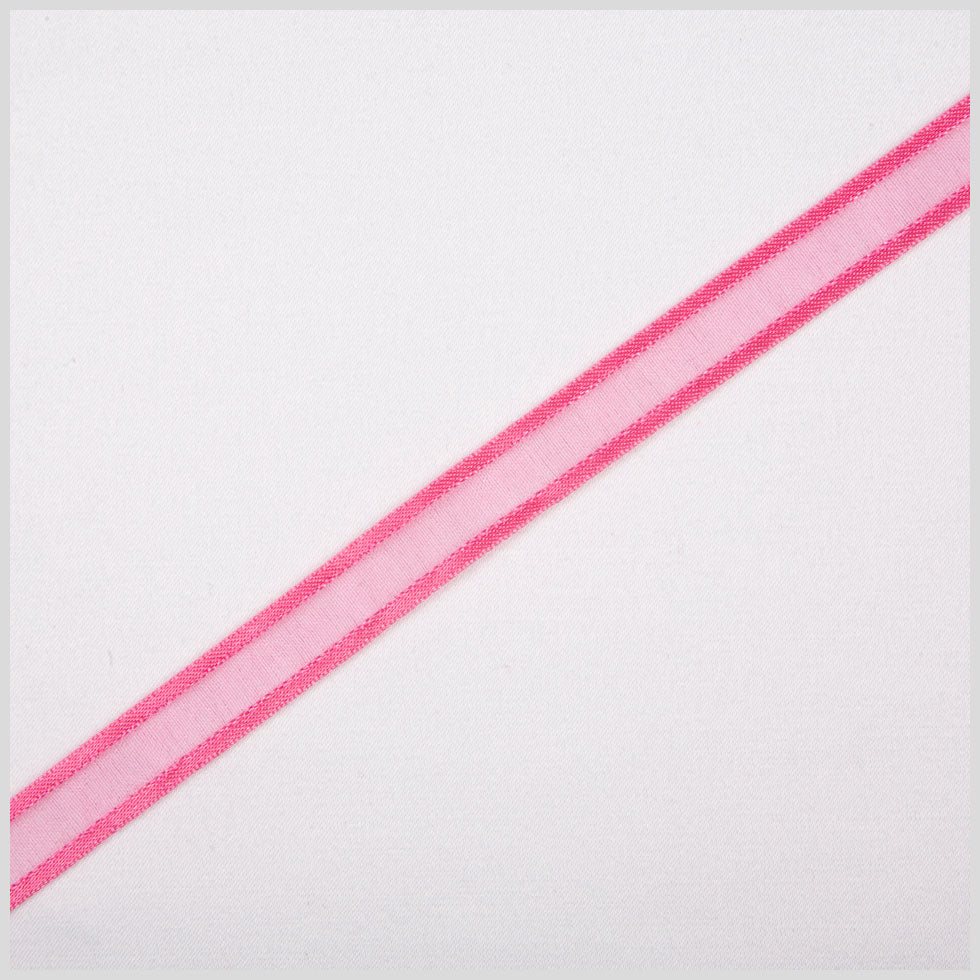 3/8" Shocking Pink Sheer Ribbon with Double Faced Satin Edge