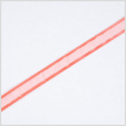 3/8" Light Coral Sheer Ribbon with Double Faced Satin Edge