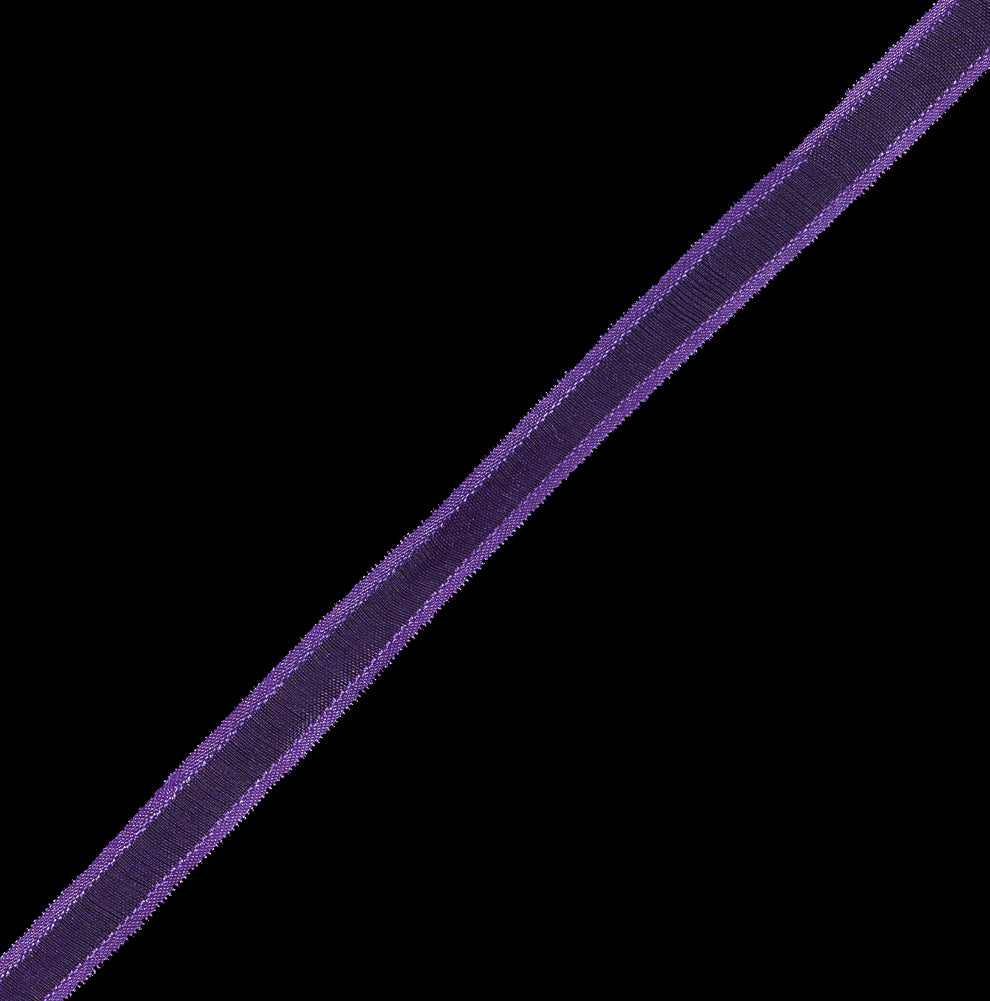3/8" Purple Sheer Ribbon with Double Faced Satin Edge Detail