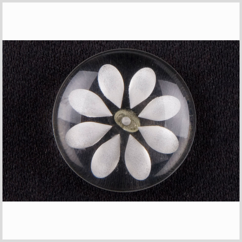 Clear White Plastic Button - 24L/15mm