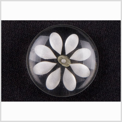 Clear White Plastic Button - 24L/15mm