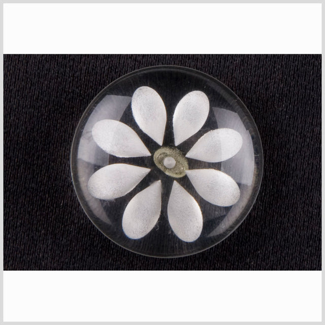 Clear White Plastic Button - 24L/15mm