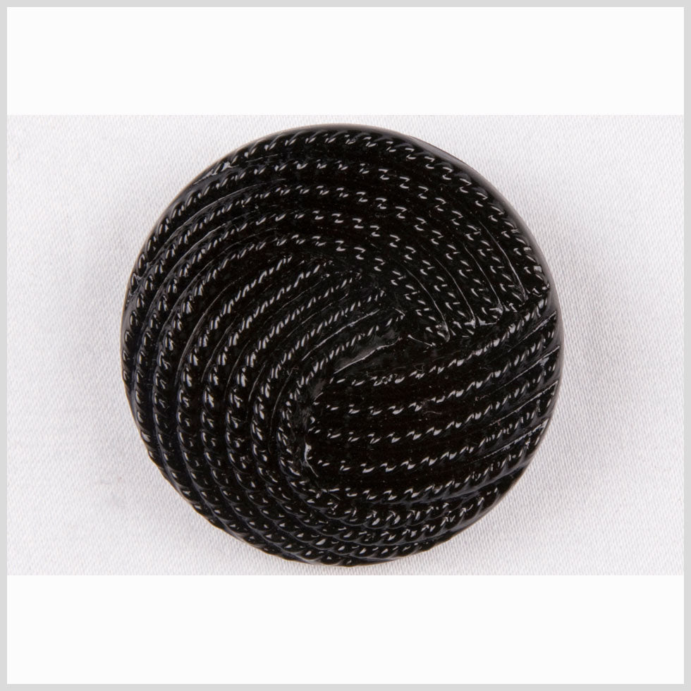 Black Knotted Glass Shank Back Button - 36L/23mm