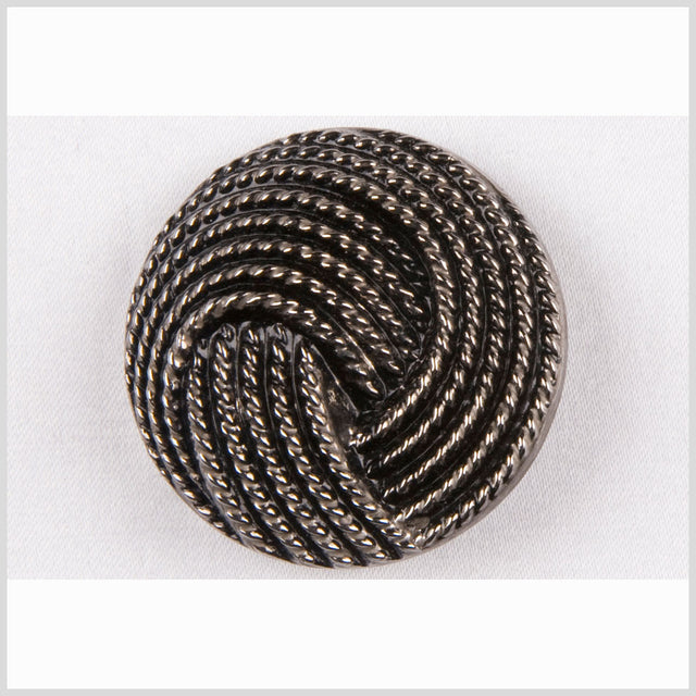 Black and Platinum Knotted Glass Shank Back Button - 44L/28mm