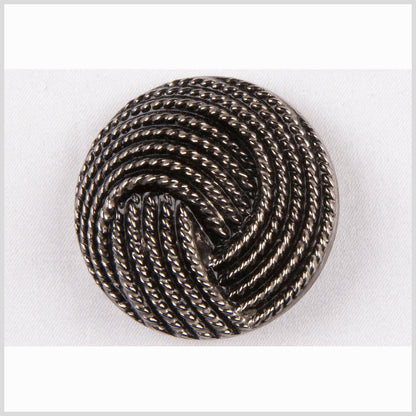 Black and Platinum Knotted Glass Shank Back Button - 54L/34mm