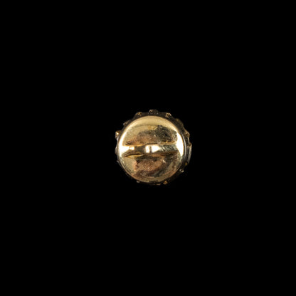 Crystal Rhinestone and Gold Metal Czech Button - 14L/9mm Detail