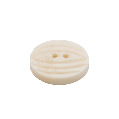 Natural Bone Carved Circular 2-Hole Button - 36L/23mm Folded