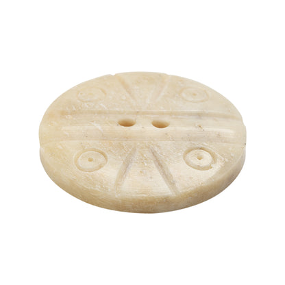 Natural Bone Carved 2-Hole Button - 44L/28mm Folded