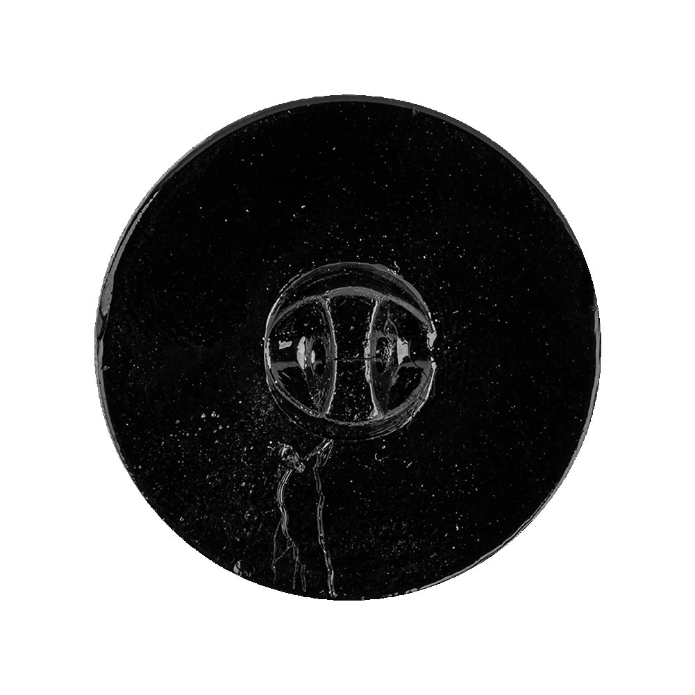 Black and Gold Floral and Swirl Glass Button - 44L/28mm Detail