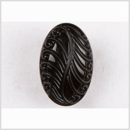 Black Glass Button - 36L/23mm